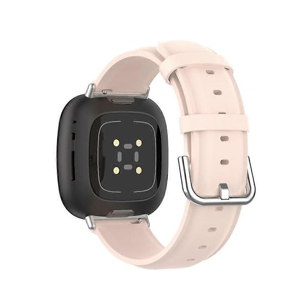 Ekte lærreim for Fitbit Versa 4 / Sense 2 Light Pink