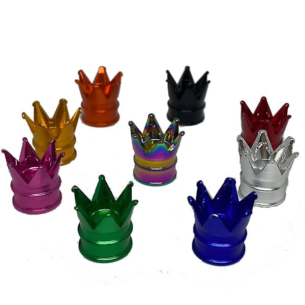 4kpl Crown Wheel Rengas Venttiilikorkit Autolle Moottoripyörälle Pölytiivis Venttiilikorkit Cover Auton muotoilu Auton ulkokoristetarvikkeet| | 4PCS Blue