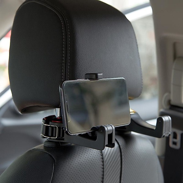 Universal Bilkrokar Baksäte Nackstödsfäste Hållare 2 In 1 360 Degree Mobiltelefon Hållare Stativ Bil Biltillbehör Interiör| | Silver