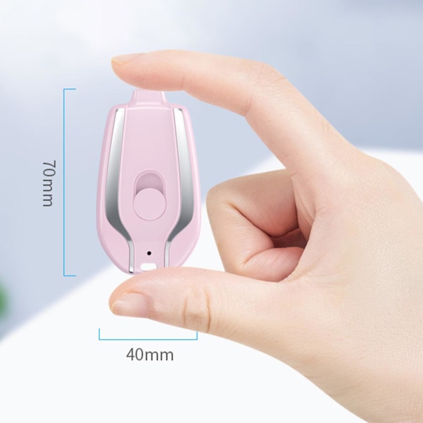 1500mah avainnippu puhelinlaturi, mini Power Emergency Pod -yhteensopiva Iphone/c-tyypin pikalataus Power Bank -avainnippu black type-c-Interface