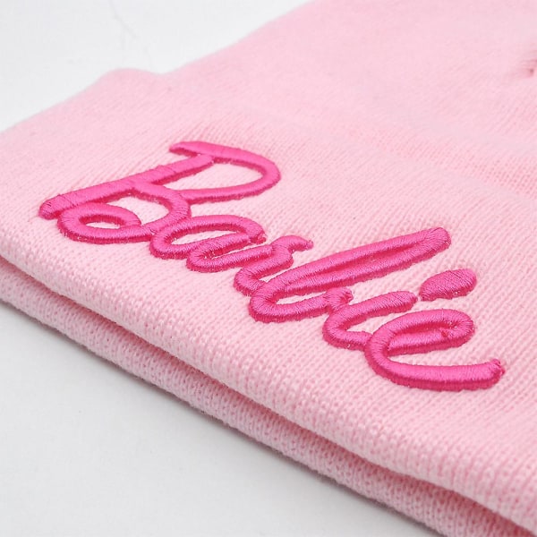 Barbie Warm Knitted Hat Beanie Women Vinter Outdoor Cap Xmas Bursdag Barbie Fans Gift Light Pink