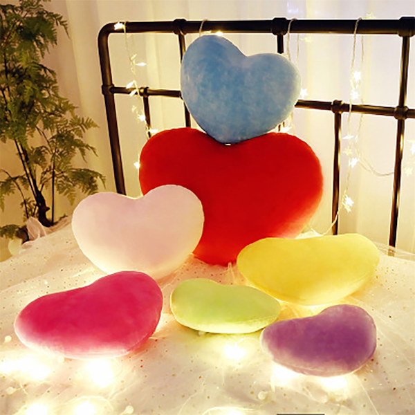 20 cmPlush hjerteformepude Pynte dekorative rygpuder til gave til Valentinsdag Yellow One Size