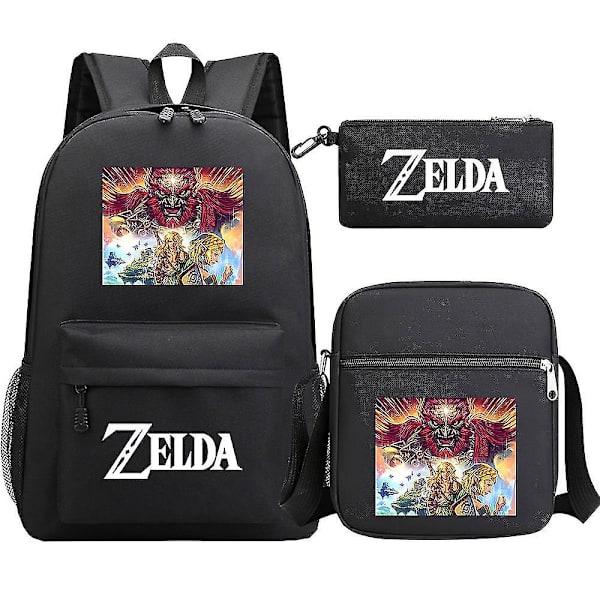 "kingdom of Zelda" Tears Print Skolväska för tonårsstudenter Tredelad: Axelväska för män och kvinnor 8