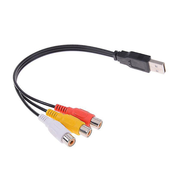 Usb hanstik til 3 Rca hun adapter Audio Converter Kabel Usb til Rca Multicolor