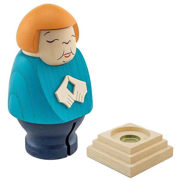 Ny Angela Merkel træstatue Home Office trædekoration purple
