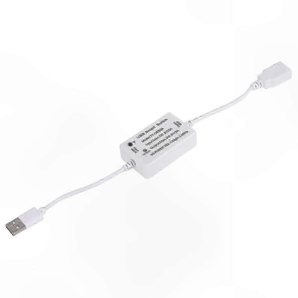 Tuya USB Smart Switch WIFI-controller med timerfunktion til USB-apparater White