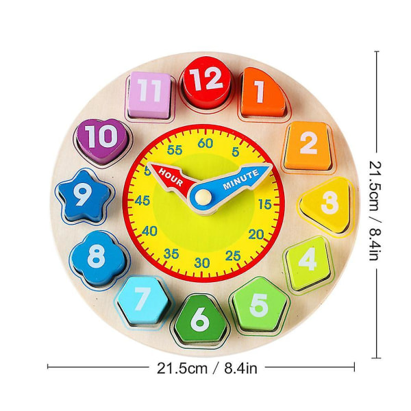 Pedagogisk treform matchende klokke Geometrisk form blokker matchspill Babygaver leketøy
