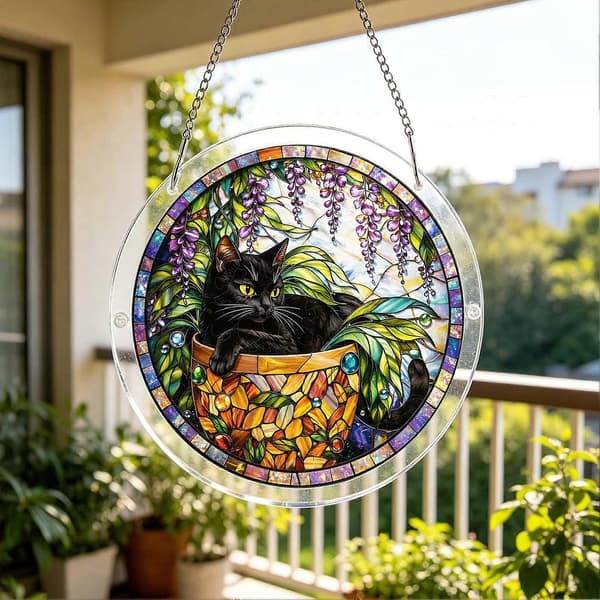 Akrylpuslespill Suncatcher – DIY Stikksagsett – for Vindu og Hage E