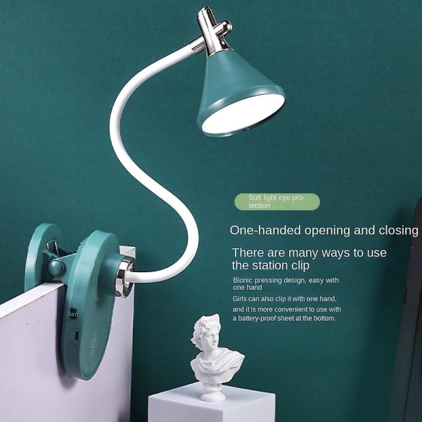 Skrivebordslampe Clip On Lamp, skrivebordslampe til hjemmekontor, 3 dæmpbar lysstyrke læselampe, Ring Light Light til sengegavl Computer Videoopkald (ualmindelig)