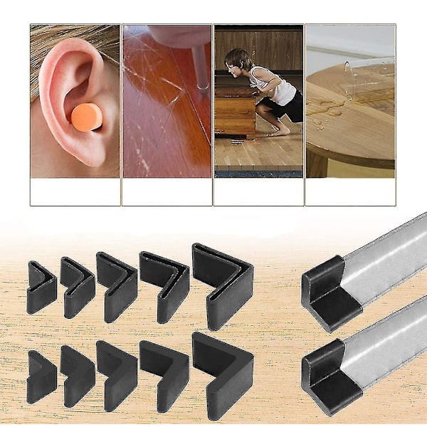 20 stk 30 mm X 30 mm L-formet svart gummijernkapper Møbel Føtdeksler-Superb