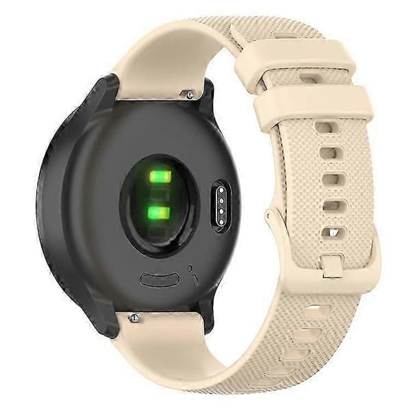 18mm ruudukkoinen silikoniranneke GarminActive S:lle Beige