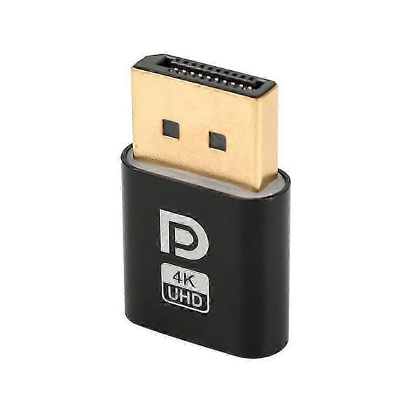 4K DisplayPort Dummy Plug - Hovedløs Ghost Emulator EDID-adapter til pc og skærm (DP-skærm)