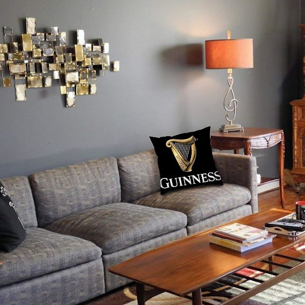 Guinness kuddkudde - Pop Art - Canvas örngott enkel - Utan fyllning - 45x45cm (Endast överdrag)