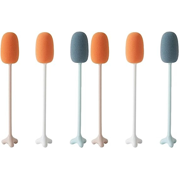 6 kpl Sponge Cleaning Brush Pullonpuhdistus Brush Cup Cleaner Harja Harja Pitkä kahva
