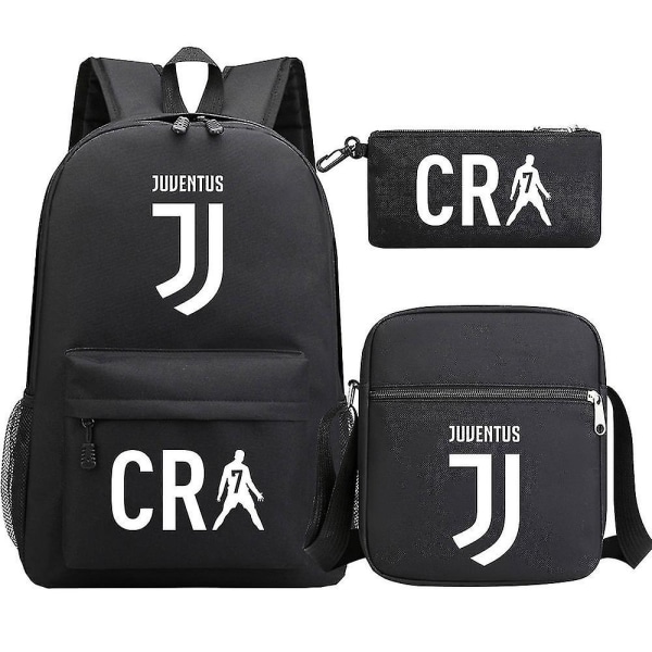 Cr7 Fashion skolesekker for tenåringsgutter, gutter, barn og studenter Laptop-ryggsekker i tre deler 1