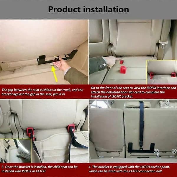 Bilbarnestolsanker - Montering Universal Bilbarnestolssele ISOFIX Bilbarnesele Dropship