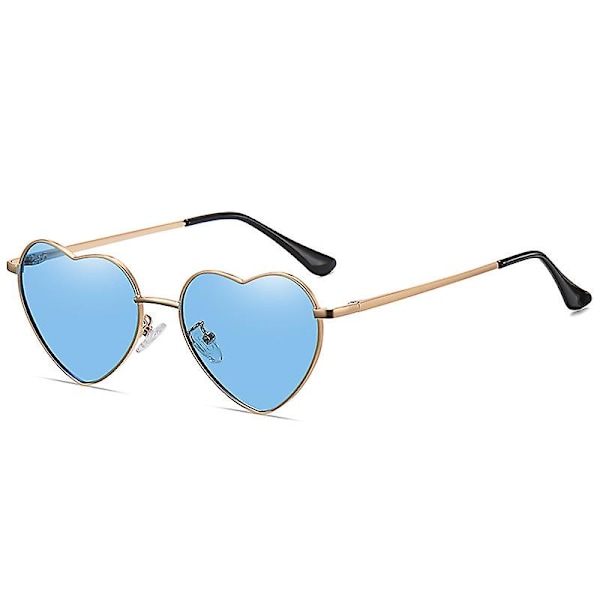 Hjertesolbriller Dame polariseret metalstel Trendy Søde hjerteformede solbriller Uv400 beskyttelse 3
