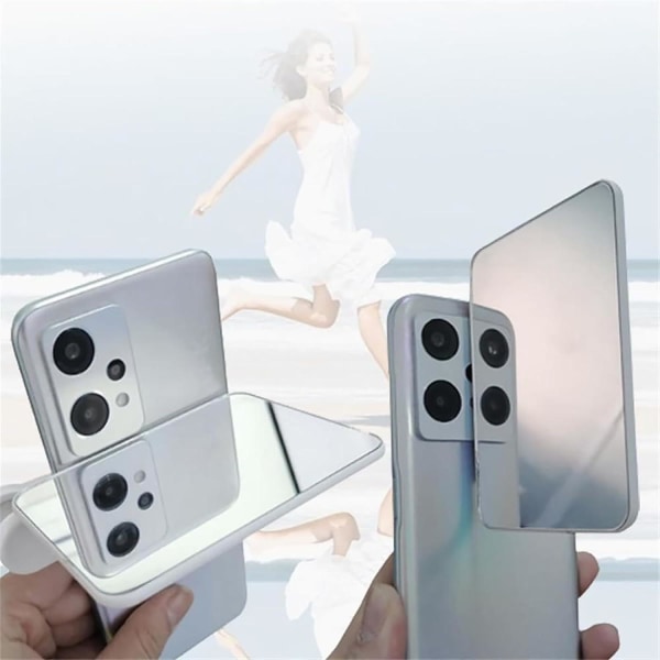 Smartphone Kamera Spegel Reflektion Clip Kit, Stereoskopisk skugga Horisontell och Vertikal Shot Mobiltelefon Reflection Shooting Clip Lins Universal White