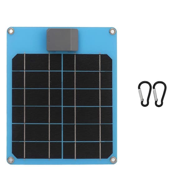 5W 5V Solpanel Monokristallin Strömgenerator Panel Batteriladdare Kit för Bil Båt Släpvagn Husbil Blå