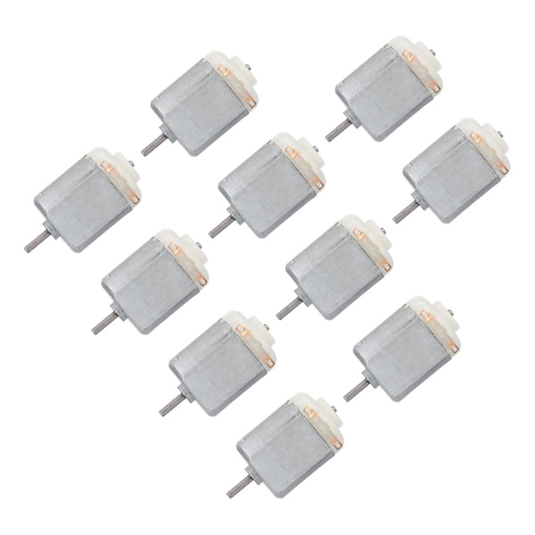 10st mini elmotor höghastighets låg ljudnivå små likströmsmotorer för hobby leksaker bilar White