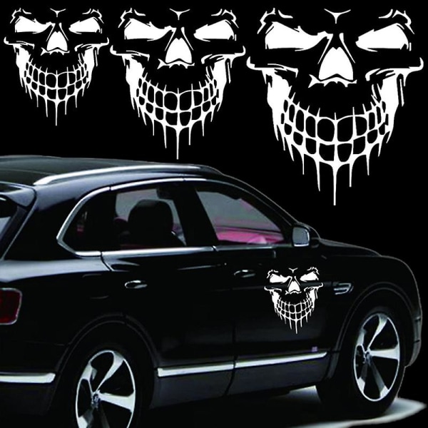Car Vinyyli 3D Skull Lemmikkieläin Heijastavat Tarrat Moottoripyörä Vedenpitävä Auton Muotoilu Tarrat Ulkopuoli Tarvikkeet 11x13cm 30x28cm 59x53cm| | Black 59x53cm