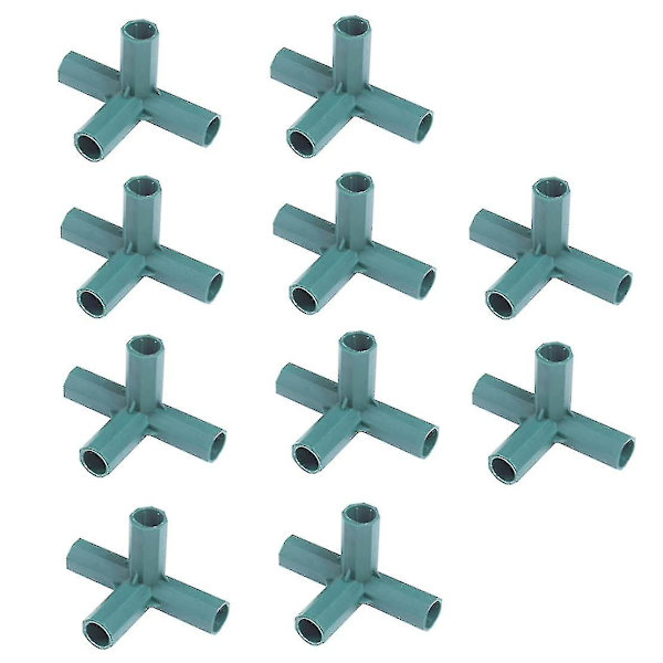 10 stk. drivhusrammeforbindelser plantestaver havearbejde rammebygningsforbindelser 11 mm plast 3/4 vejs hjørne B