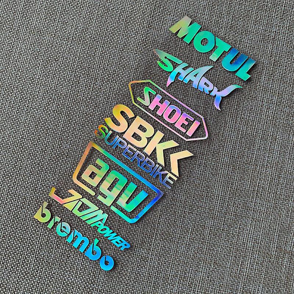 Reflekterende Motorsykkel Hele Sett Dekaler Tank Stickers For Kawasaki Ninja Yamaha Tmax Honda Suzuki Størrelse: 8cmx19.5cm - Dekaler &amp; Klistremerker Laser Rainbow
