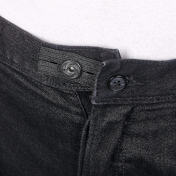 Elastisk knapp midjeförlängare Byxor Jeans Expander midjebandsknapp Black 1PC