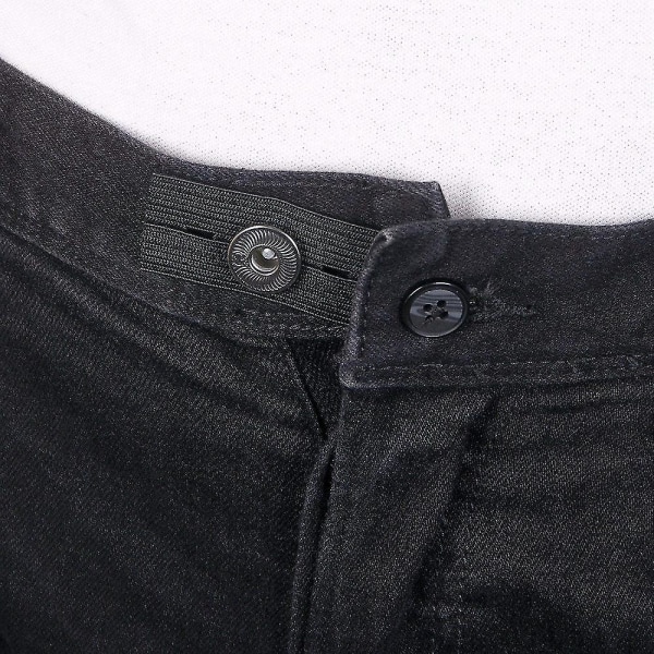 Elastisk knapp midjeförlängare Byxor Jeans Expander midjebandsknapp Black 5PCS