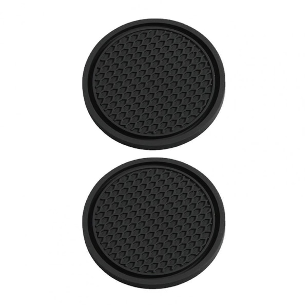 Hot2pcs Praktisk Bil Kopp Coaster Honeycomb Langvarig Tekstur Myk Lim Bærbar Anti Slip Koppholder Matte For Daglig| | Black