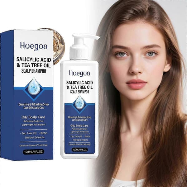 Salicylsyre & Tea Tree Olie Hovedbundsshampoo, Pleje til Fedtet Hår, 120ml 3PCS
