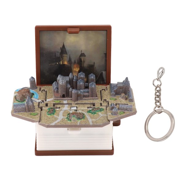 Dinosaur Folding 3d Stereo Book Keychain Mini Foldable 3d Book Key Ring For Decorating