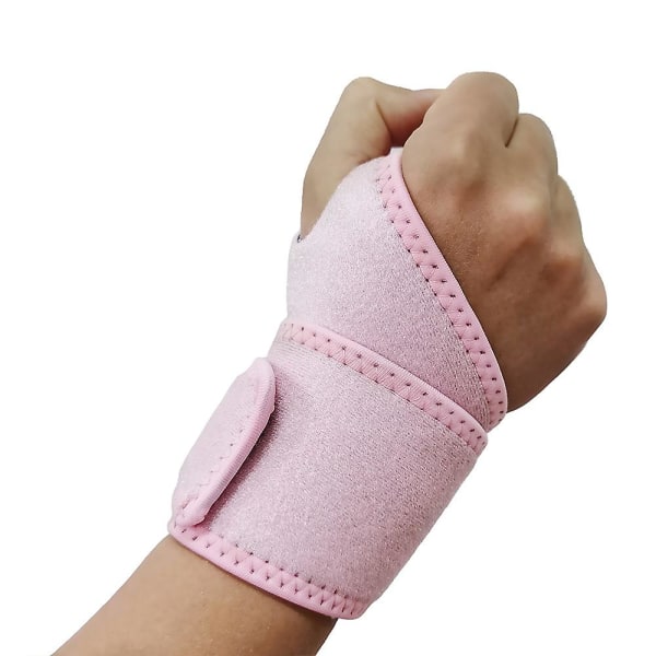 Sport handled Hand Brace Support Karpaltunnel Artrit Stukningsrem Pink 1Pair