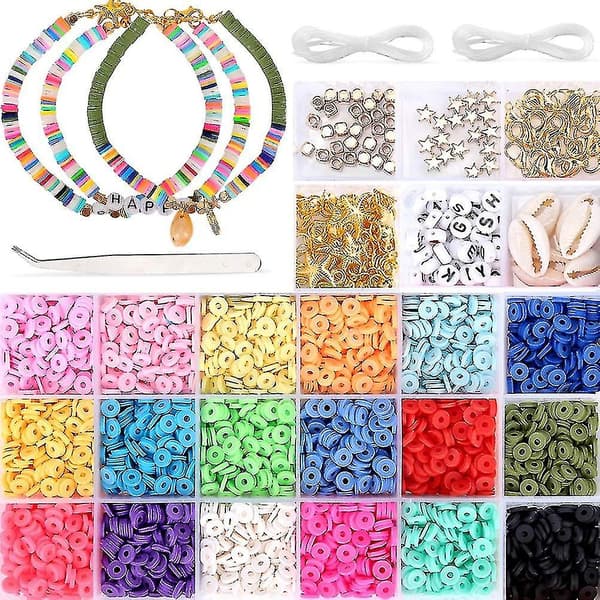 4800 Premium Polymer Lerperler, 6mm Sorte Stenperler 19 Lyse
