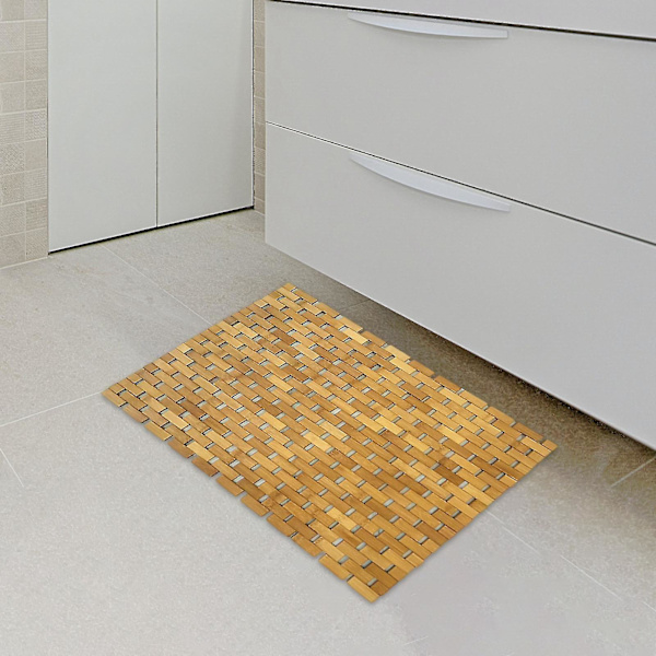 Bademåtte Anti For Slip Bademåtte Gulvmåtte Bambus Træ Brusebad Spa Hjem Gulv Wooden