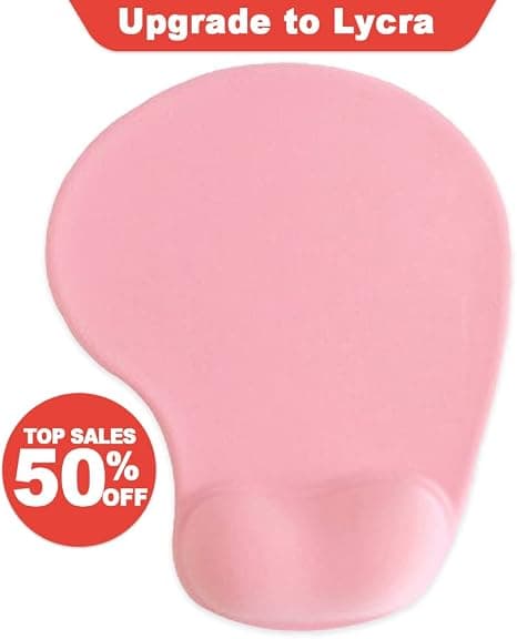 Kontormusemåtte med gel-håndledsstøtte - Ergonomisk gaming-musemåtte håndledsstøtte - Design Gamepad gummibase til bærbar computer (01 Pink)