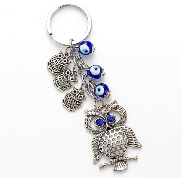 Lucky Owl Shape nøkkelring Devil Blue Eye Nøkkelring Bil Nøkkelring Charm Gift