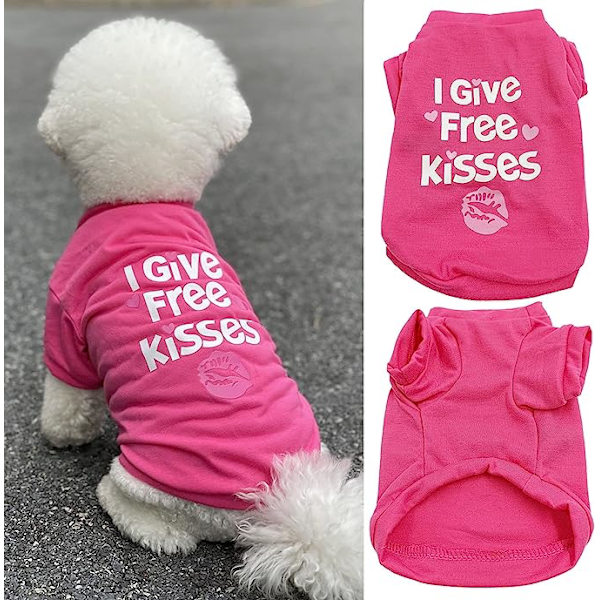 Sødt kæledyrstryk T-nederdel Hund Sommer Komfortabel åndbar T-shirt Doggy-tøj til mellemstore hunde