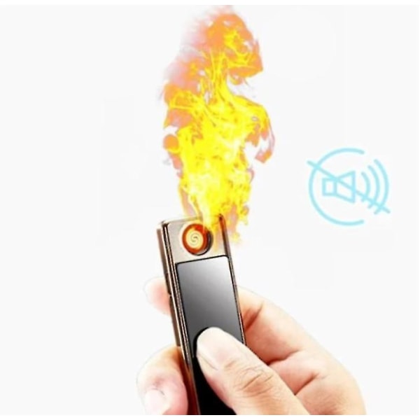 Vindtät USB Arc Lighter, Giger Lighter, Slim Profile Coil Lighter black
