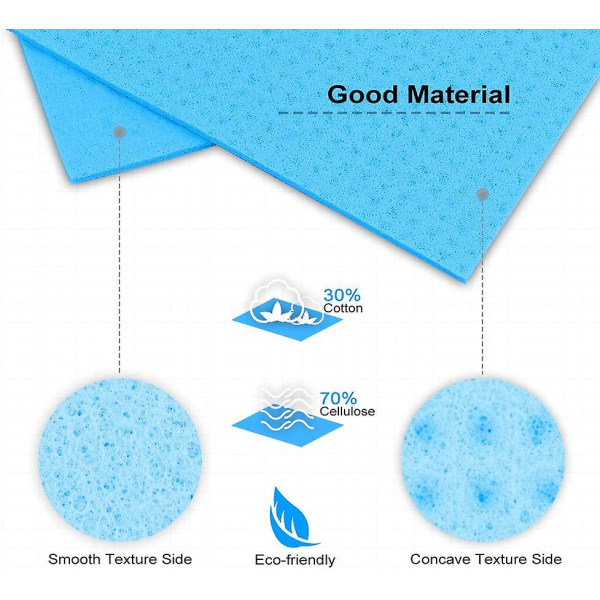 10 kpl ruotsalaisia ​​astiapyyhkeitä, ympäristöystävällisiä uudelleenkäytettäviä puhdistusliinoja, hajuttomia selluloosasienipyyhkeitä keittiöön, imukykyiset ja konepestävät astiat