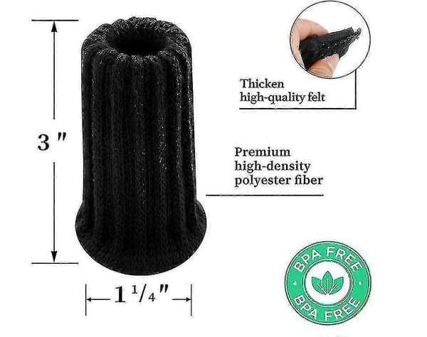 16-pack stolsbensskydd stickade möbelstrumpor Black