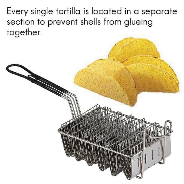 Taco Shell Holder for Deep Frying 6 Shells with Ergonomic Handle