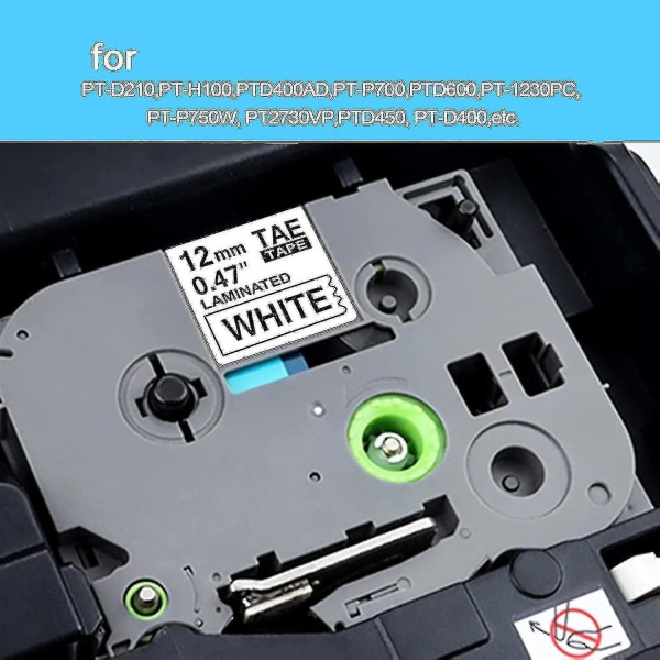 10 Pack P Touch Label Maker Tape Erstatning til Brother Tze-231 Tze Tape 12mm 0,47 Lamineret hvid