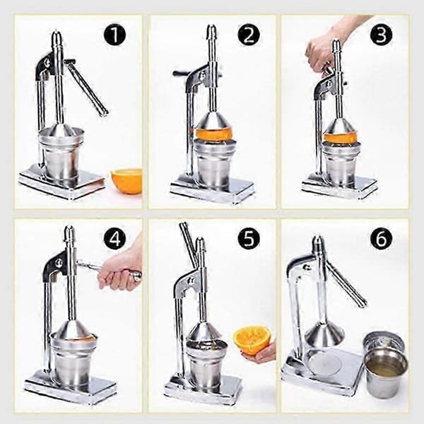 Manuel citruspresser, håndpresser i rustfrit stål, citron- og appelsinpresser