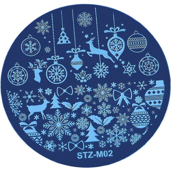 Mal Christmas Nail Stamper Kit Snowflakes Nail Art Stempling Plater Xmas Manikyr Verktøy