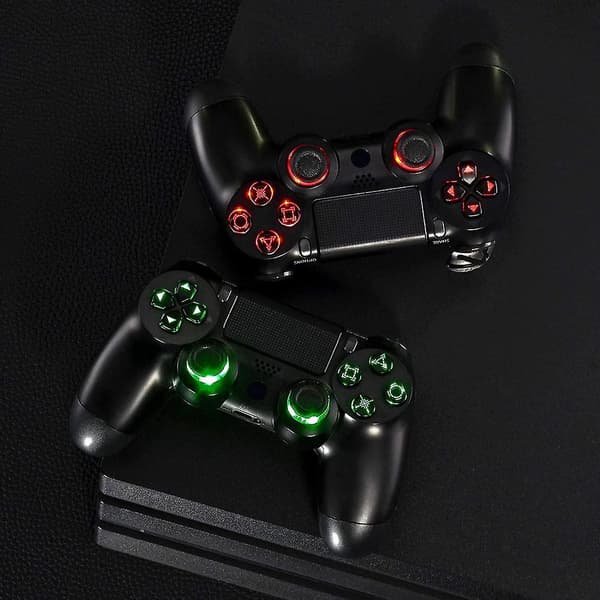 Flerfarvet belyst D-pad Thumbsticks Face Buttons LED Kit til Ps4 Controller 6 Farver Tryk Con