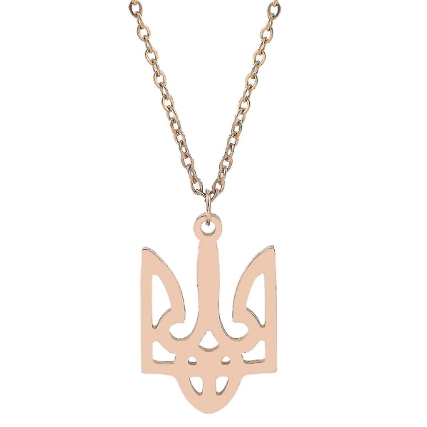 Ukraina Tryzub Halsband Ukrainska Symbol Smycken Legering Smycken Symboler Halsband Rose gold