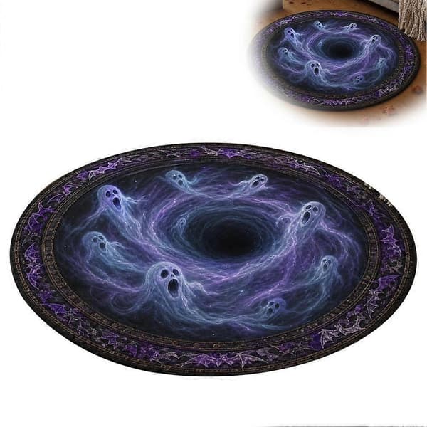 3D Halloweenmatta 60 cm Rund Kristall Sammet Golvmatta G 60*60CM