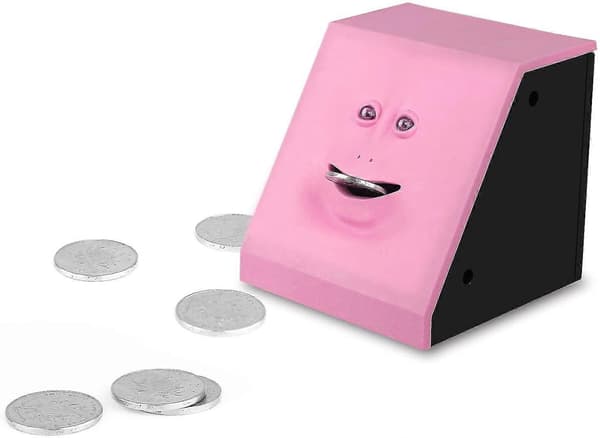 Ansiktsbank Mynt Matvaror Sparbank Barn Sparpengar Samling Spargris (rosa)