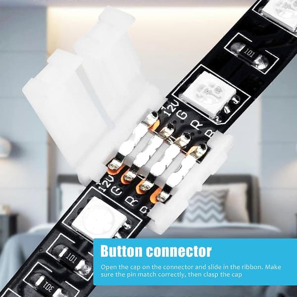 LED Strip Adapter Stik til Lys 100 stk. Loddefri Snap Down Stik